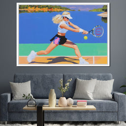 Summer Lakecourt Tennis Rally - NicheCanvas