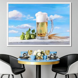 Golden Mug Amidst Summer Clouds - NicheCanvas