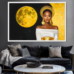 Golden Moon Goddess Portrait - NicheCanvas
