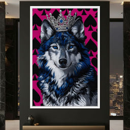 Majestic Crowned Wolf Royalty - NicheCanvas