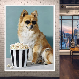 Cool Pomeranian Popcorn Night - NicheCanvas