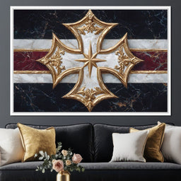 Golden Heritage Cross Emblem - NicheCanvas