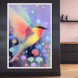 Luminous Bird of Starlit Garden - NicheCanvas