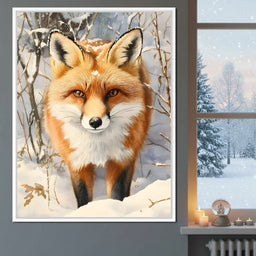 Winter Fox Glance of Quiet Wild - NicheCanvas