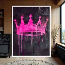 Pink Crown Graffiti - NicheCanvas