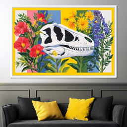 Dinosaur Elegance Flora Fusion - NicheCanvas