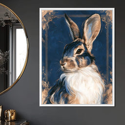 Noble Hare of the Gilded Study - NicheCanvas