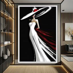 The White Dress - Elegant Silhouette - NicheCanvas