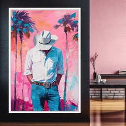 Cowboy Dreams Under Palms - NicheCanvas