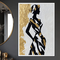 Gold Leaf Fashion Silhouette - NicheCanvas