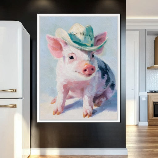 Cowboy Piglet Prairie Joy Canvas Print