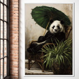 Panda Garden Parasol Calmness - NicheCanvas