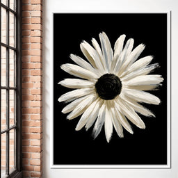 Solitary Pale Petals Against The Void - NicheCanvas