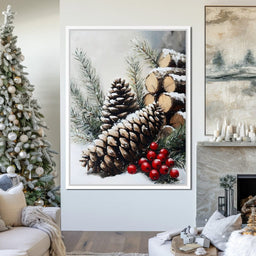 Snowy Pinecone Winter Gathering - NicheCanvas