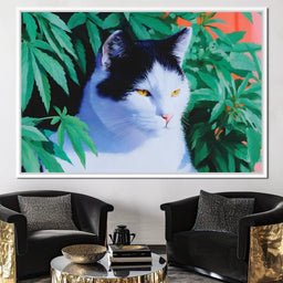Feline Tranquility Green Garden - NicheCanvas