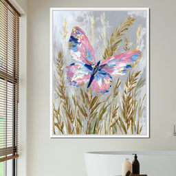 Pastel Butterfly Meadow Painting - NicheCanvas