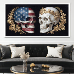 Patriotic Skulls Regal Duel - NicheCanvas