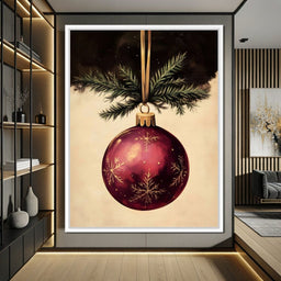 Golden Snowflake Ornament Cheer - NicheCanvas