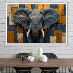 Elephant Majesty Patchwork Elegance - NicheCanvas