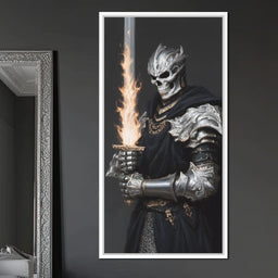 Flaming Sword of the Bone Knight - NicheCanvas