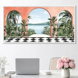 Mediterranean Tropical Vista - NicheCanvas