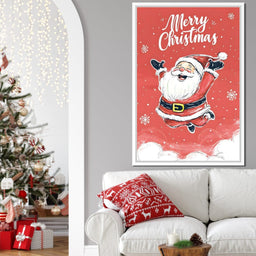 Joyful Santa Snowfall Holiday - NicheCanvas