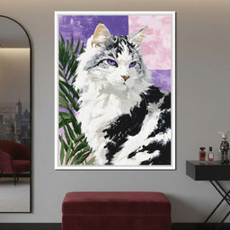 Majestic Violet Eyed Feline - NicheCanvas