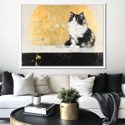 Golden Feline Elegance Scene - NicheCanvas