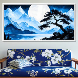 Moonlit Tranquil Peakscape - NicheCanvas
