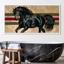 Golden Galloping Stallion - NicheCanvas