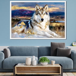 Golden Wolf Mountain Vista - NicheCanvas