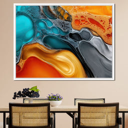 Teal And Ember Pour - TooplesArt - NicheCanvas