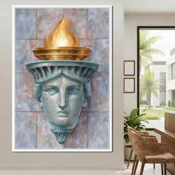 Liberty Torch Flame Portrait - NicheCanvas