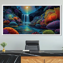 Neon Reef Falls - TooplesArt - NicheCanvas