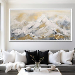 Golden Alpine Snowy Peaks - NicheCanvas