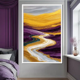Golden River Through Violet Dunes - NicheCanvas