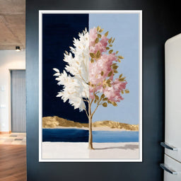 Golden Blossom Day Night Fusion - NicheCanvas