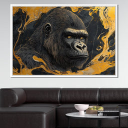 Majestic Stare Golden Waves - NicheCanvas