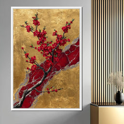 Golden Blossom Ascension - NicheCanvas