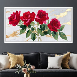 Rose Quartet Gold Marble Glow - NicheCanvas