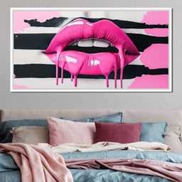 Luscious Pink Tantalizing Lips - NicheCanvas