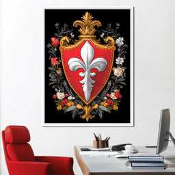 Regal Fleur De Lys Heraldry - NicheCanvas