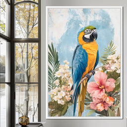 Radiant Parrot Blooms - NicheCanvas