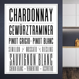 White Wine Typography - NicheCanvas