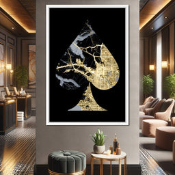 Golden Spade Deco Map - NicheCanvas