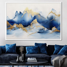 Golden Sapphire Alpine Peaks - NicheCanvas