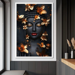 Radiant Floral Buddha Tranquility - NicheCanvas