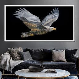 Highland Eagle Double Exposure - NicheCanvas