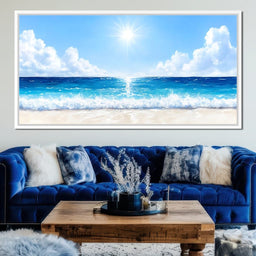 Endless Horizon Sunlit Beach - NicheCanvas