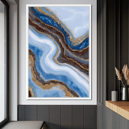 Blue Geode Gold River Flow - NicheCanvas